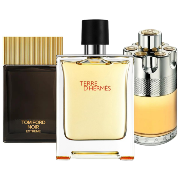 Tilbudspakke med 3 parfumer Terre d’Hermès, Azzaro Wanted og Tom Ford Noir Extreme 100ml